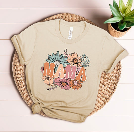 Floral Retro Mama T-Shirt